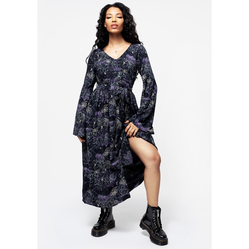Hawthorn Flute Sleeve Belted Midaxi Dress