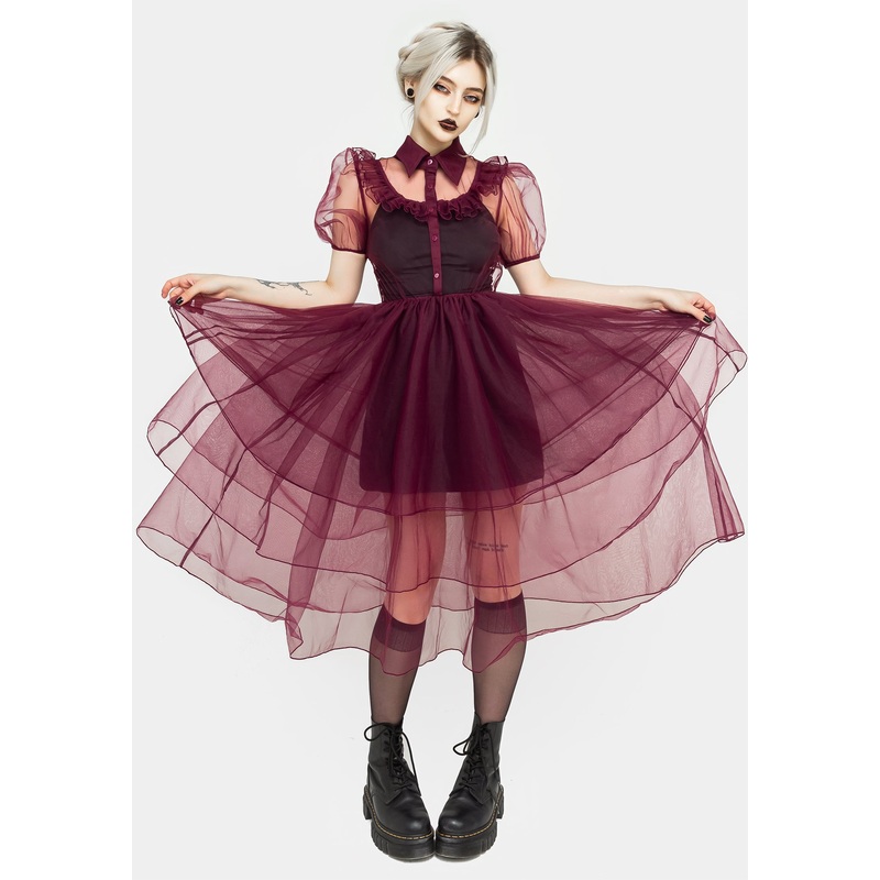Headhunter Frill Yoke Gown – Purple