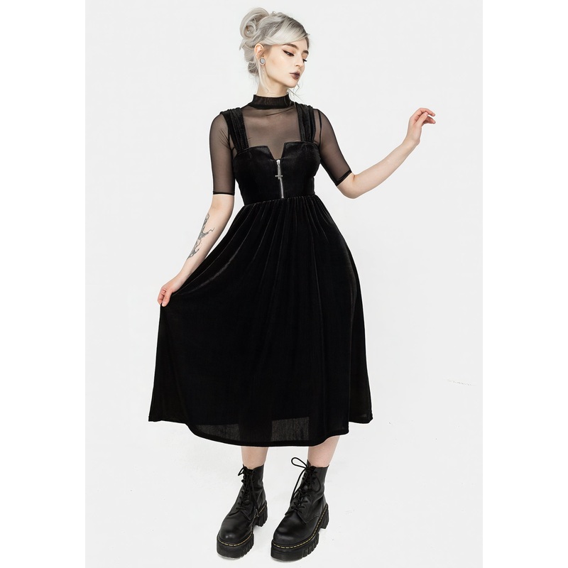 Heartless Zip Front Midi Dress