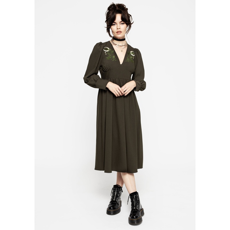 Huldra Embroidered Midi Dress
