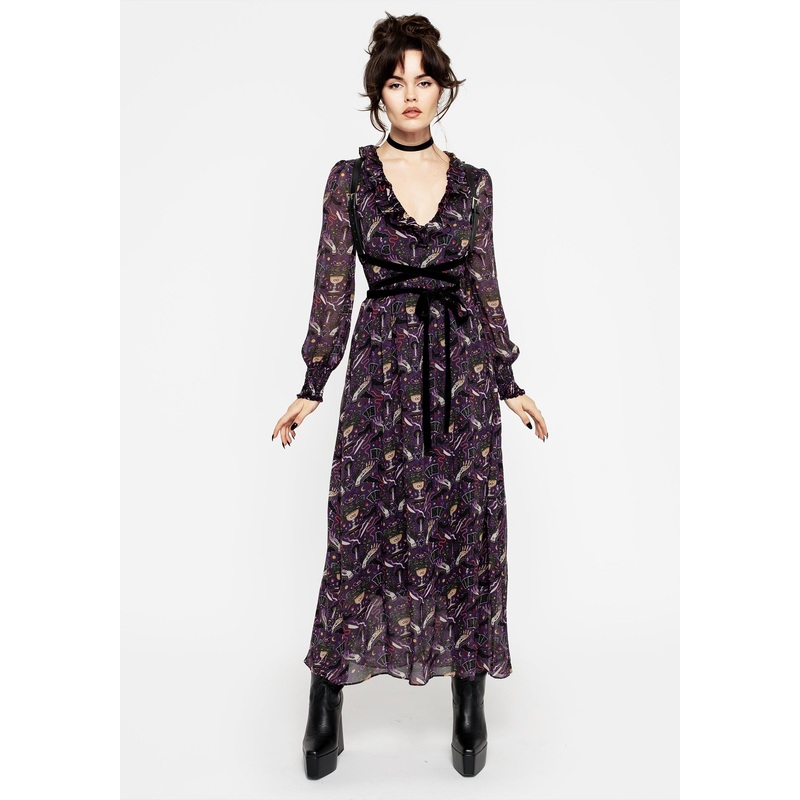 Modern Mystic Puff Sleeve Maxi Dress