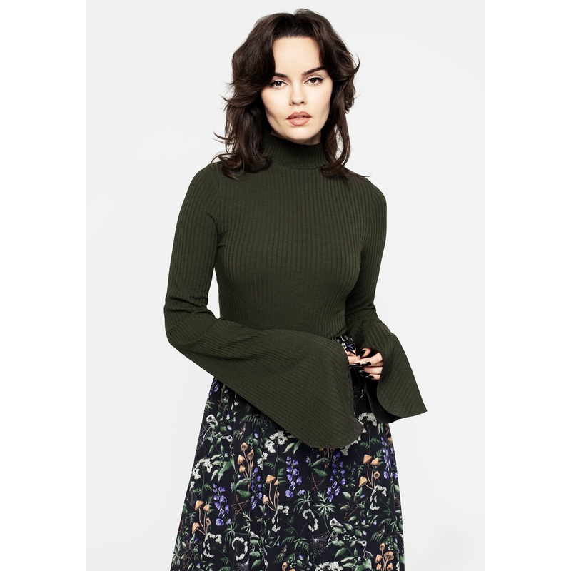 Nectar High Neck Flared Sleeve Top