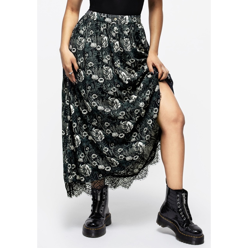 Nightbloom Button Front Midaxi Skirt