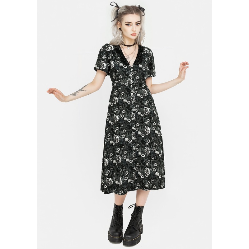 Nightbloom Button Up Midi Dress