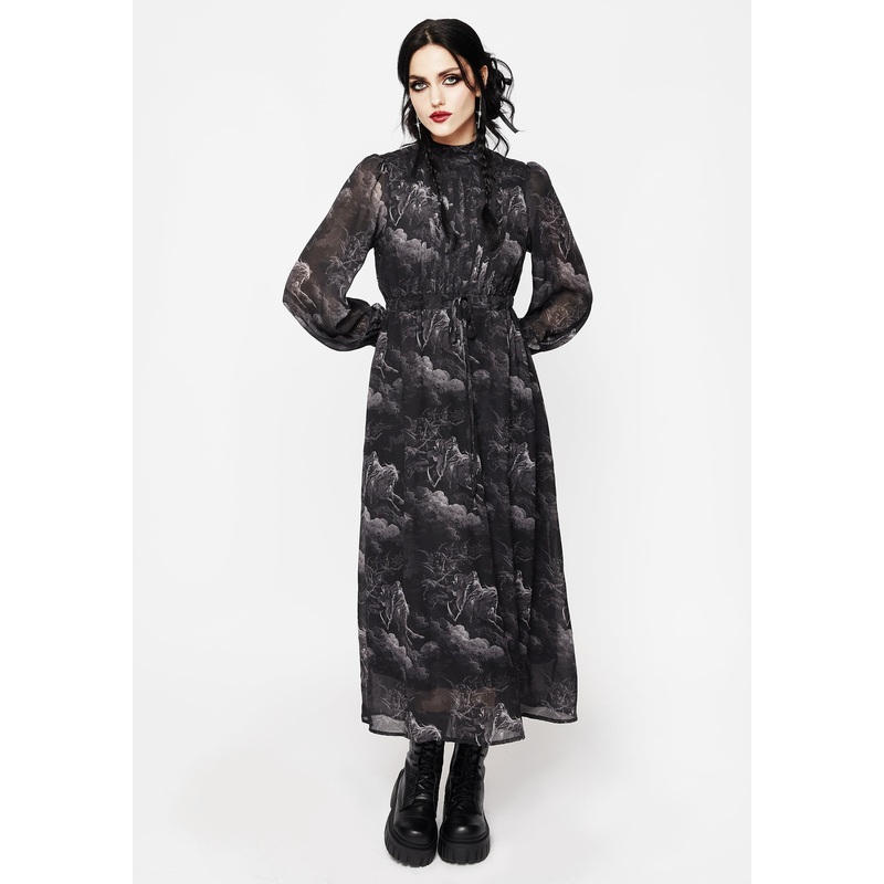 Revelation Chiffon High Neck Midaxi Dress