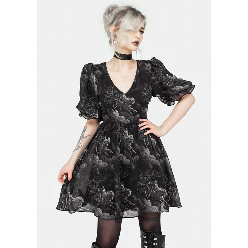 Revelation Chiffon Puff Sleeve Mini Dress