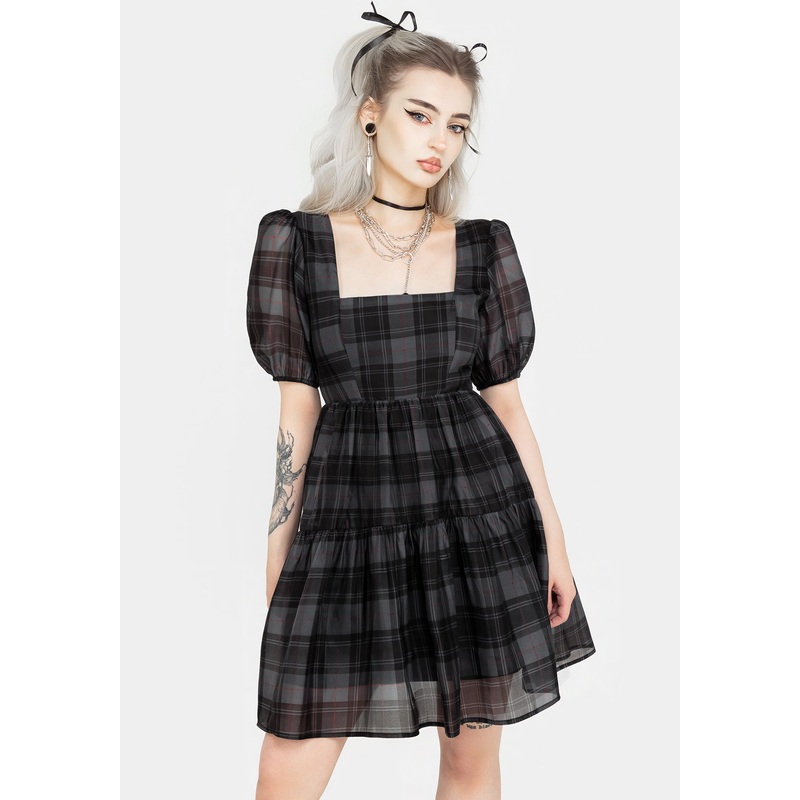 Salome Organza Check Mini Dress