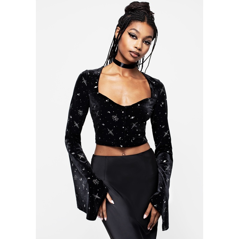 Veniri Velour Crop Top