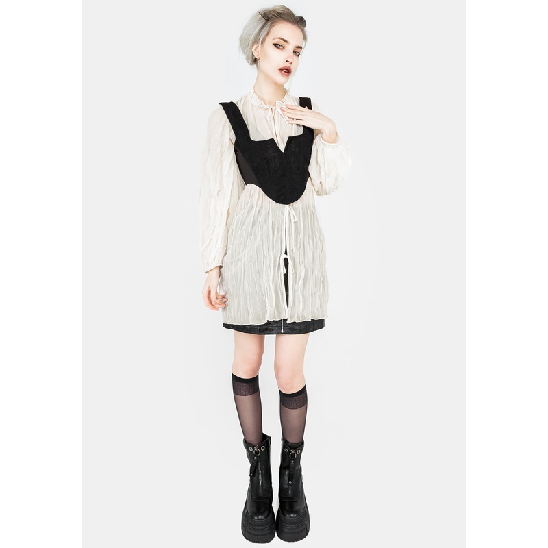 Villain Textured Blouse – White