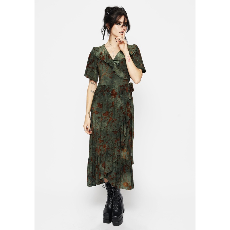 Witchfire Ruffle Midaxi Wrap Dress