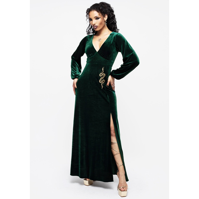 Zarina Long Sleeve Velour Maxi Dress