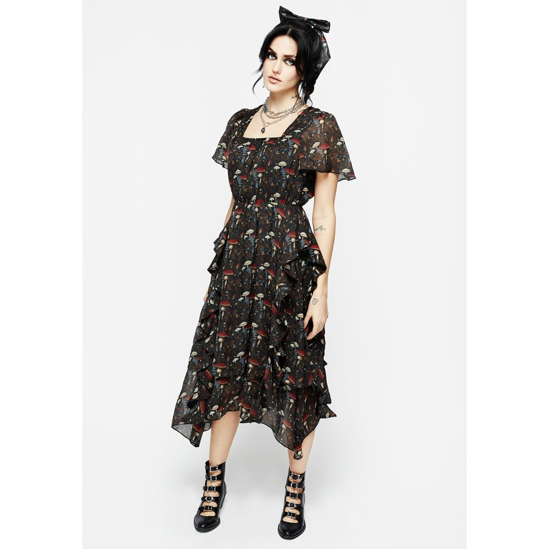 Amanita Chiffon Handkerchief Hem Midaxi Dress