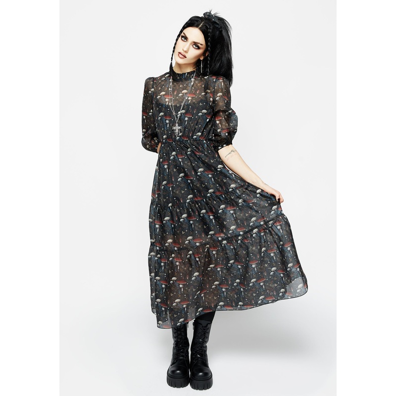 Amanita Organza Tiered Midaxi Dress