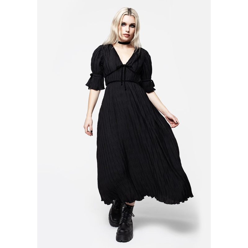 Belial Crinkle Velour Ribbon Midaxi Dress