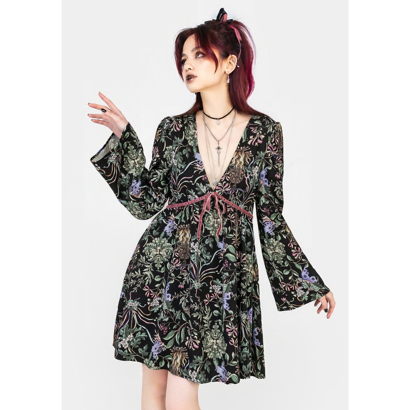 Beltane Flute Sleeve Mini Dress