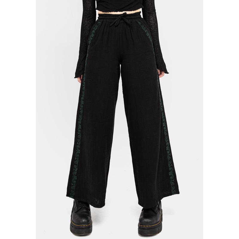 Damiana Embroidered Cotton Trousers