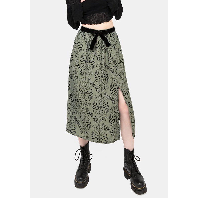 Dominion Snake Print Midi Skirt