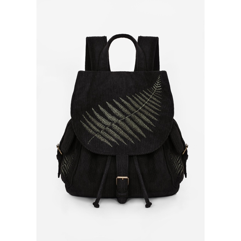 Fern Embroidered Satchel Backpack