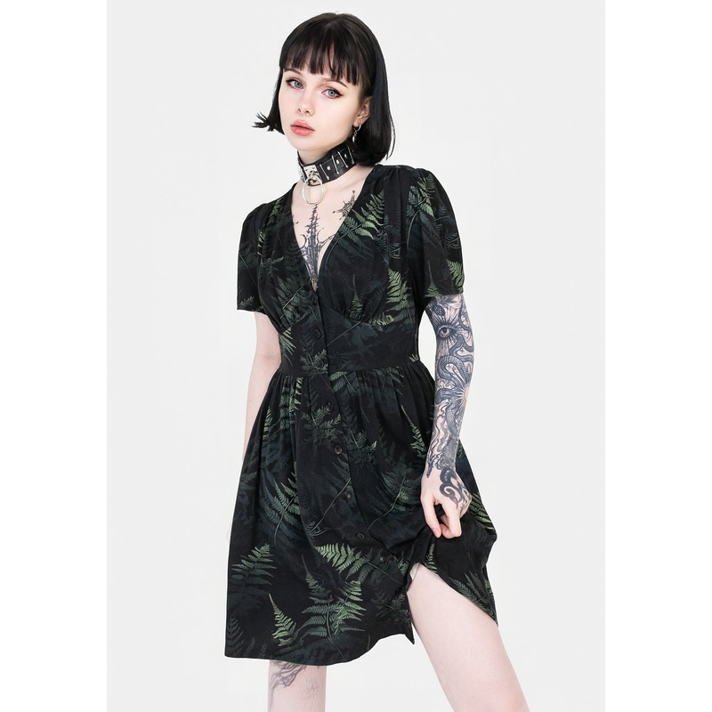 Fernery Button Up Corset Mini Dress