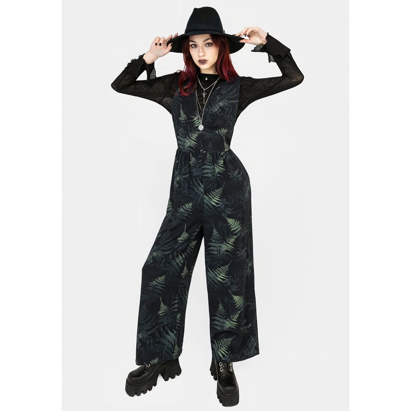 Fernery Sleeveless Button Up Jumpsuit