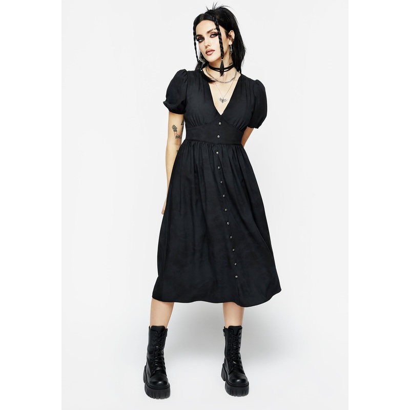 Gladys Button Front Midi Dress