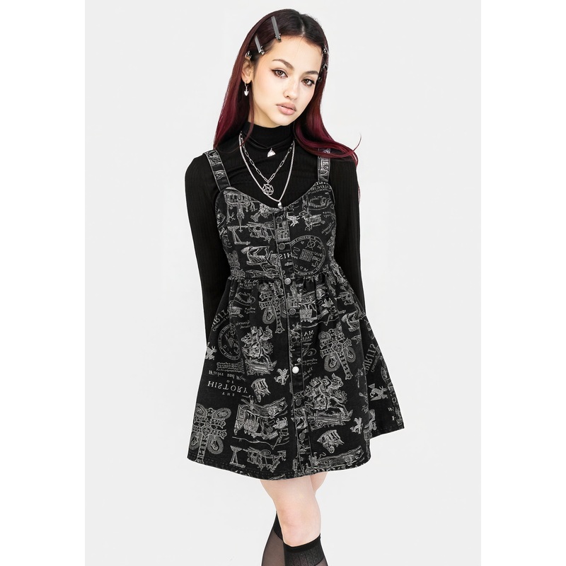Heresy Button Up Mini Apron Dress