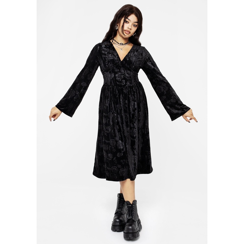 Invocation Flared Sleeve Midi Dress