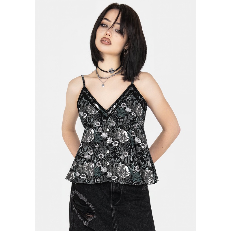 Nightbloom Lace Trim Cami Top