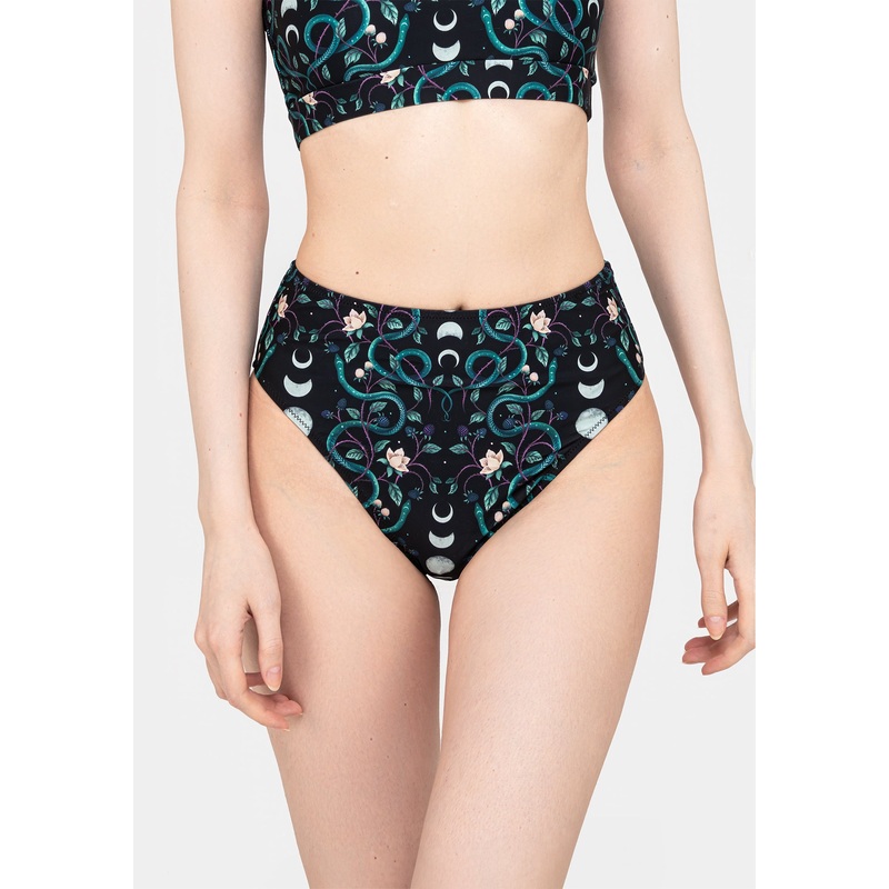 Pythia Snake Print High Waist Swim Bottoms