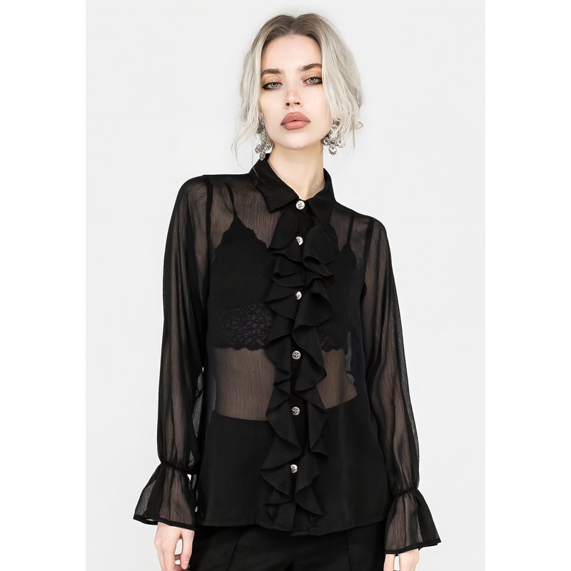 Shelly Sheer Ruffle Shirt