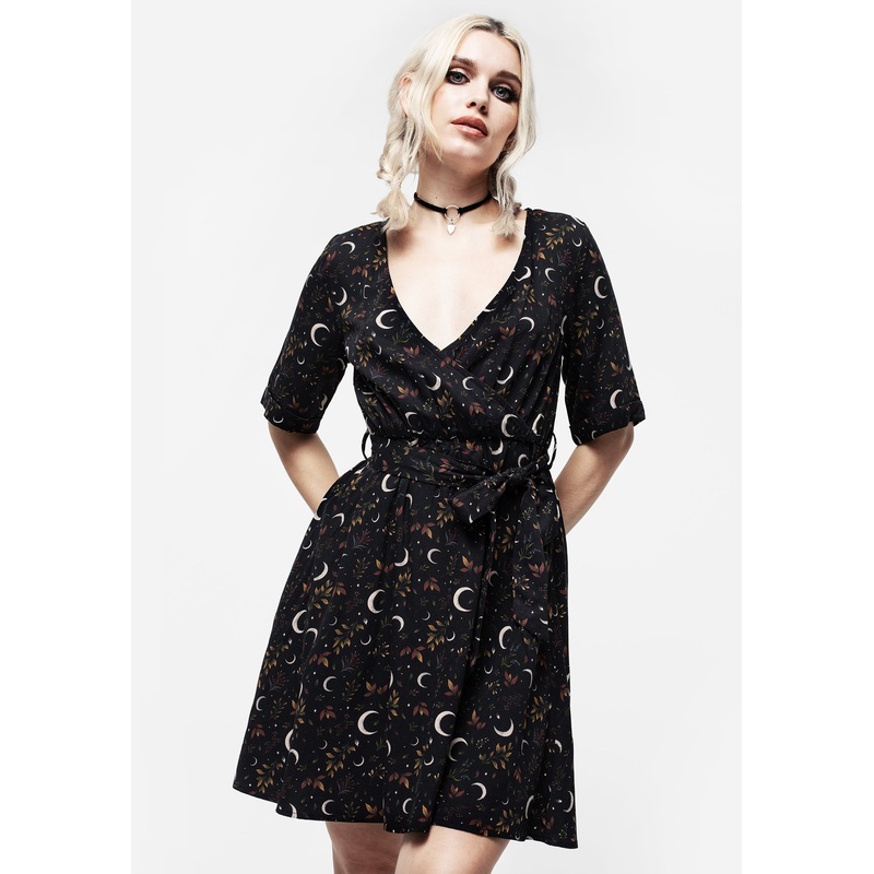 Sickle Moon Mini Wrap Dress