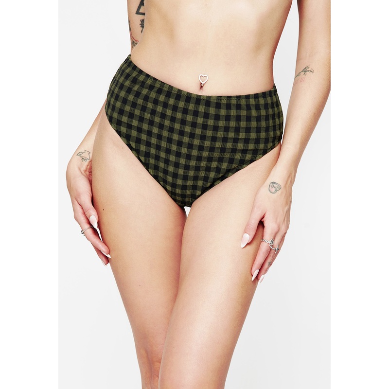 Terra Gingham High Waist Swim Bottoms