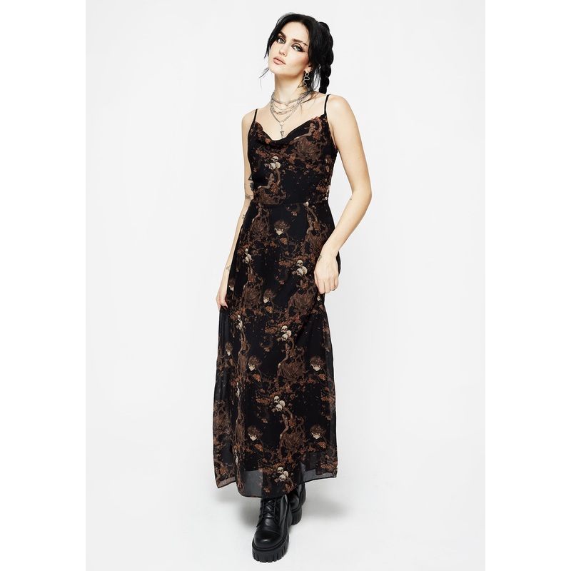Underworld Printed Chiffon Cami Maxi Dress