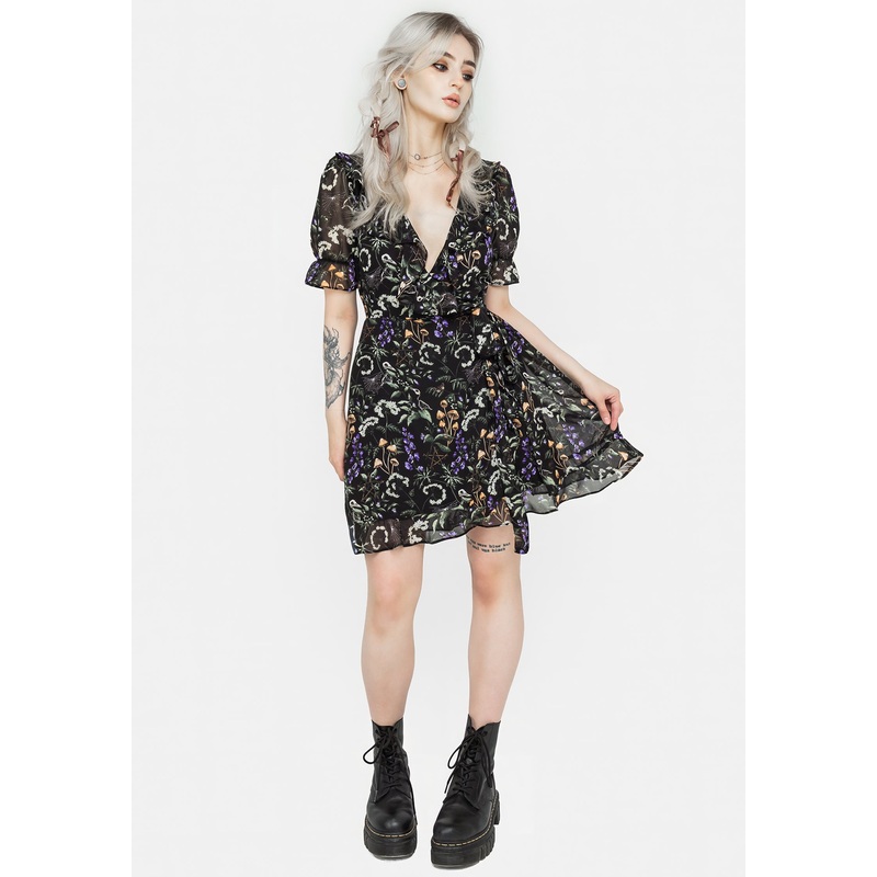 Vesna Chiffon Mini Wrap Dress