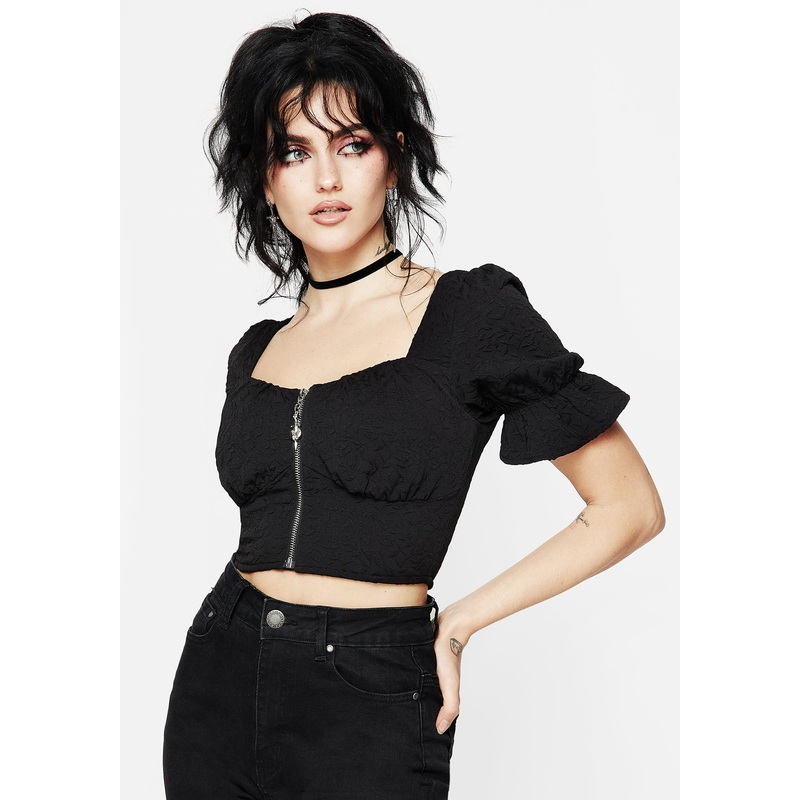 Betrayal Zip Up Crop Top