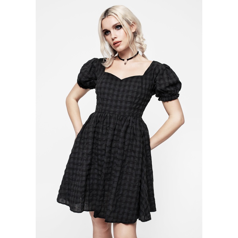 Cobalt Check Mini Dress