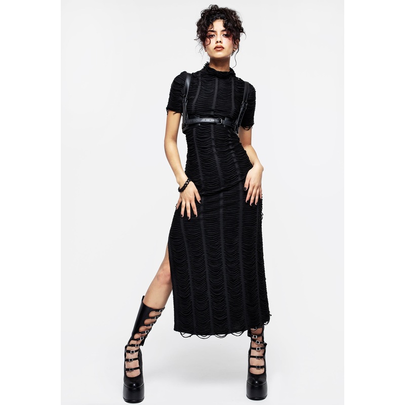 Feud Distressed Maxi Dress