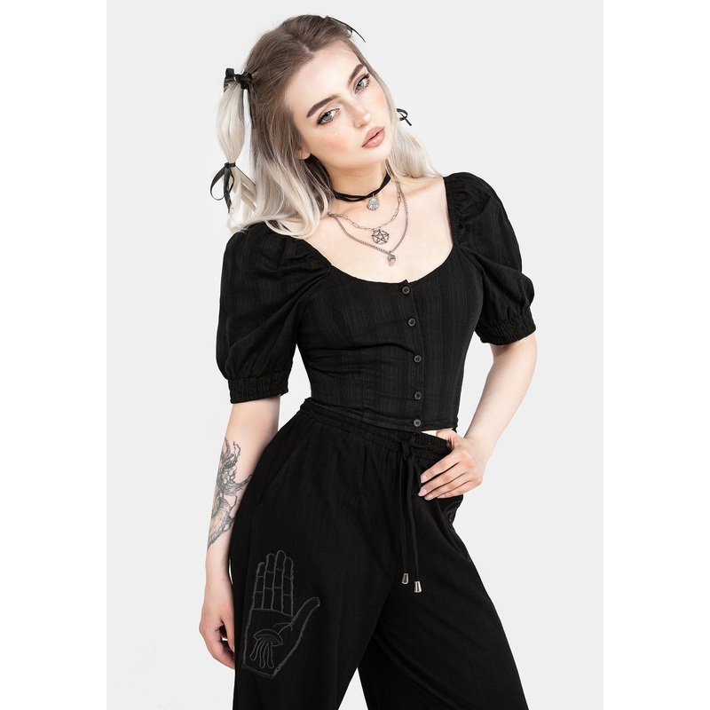 Gorse Cotton Puff Sleeve Blouse Top