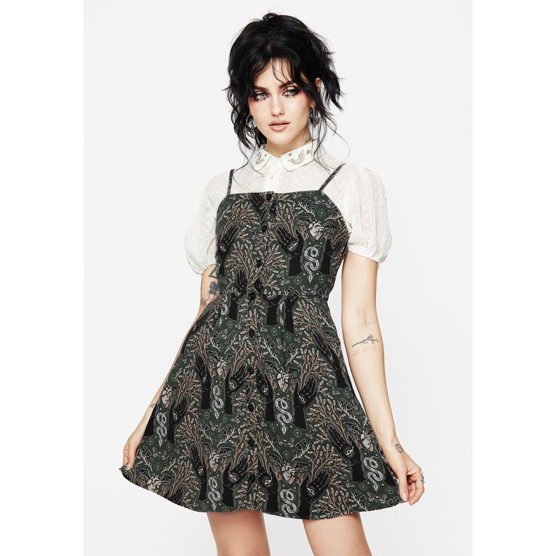 Hemlock Mini Apron Dress – Green