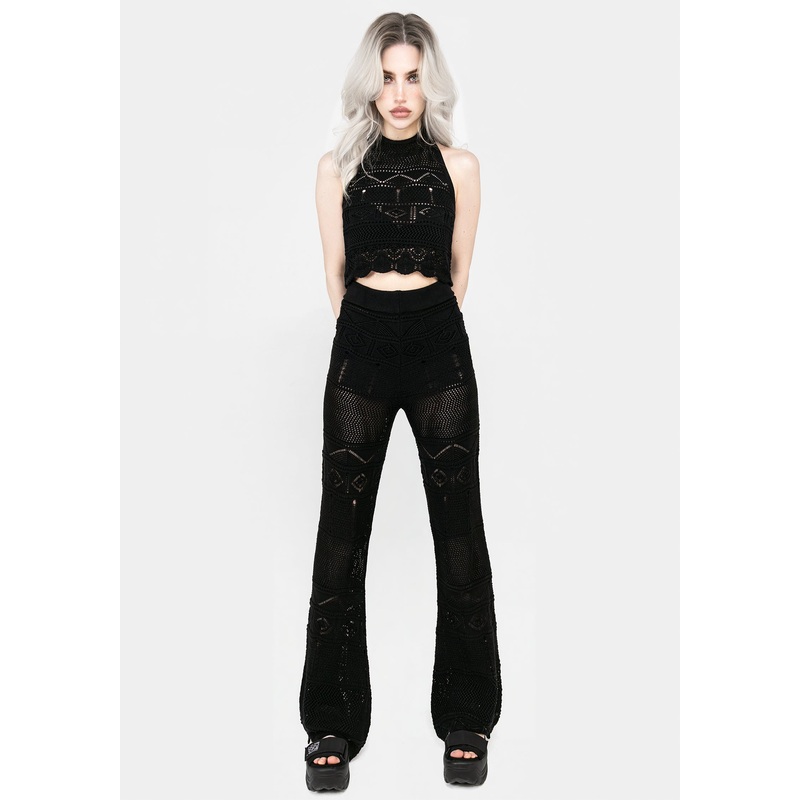 Hooked Pointelle Flare Trousers