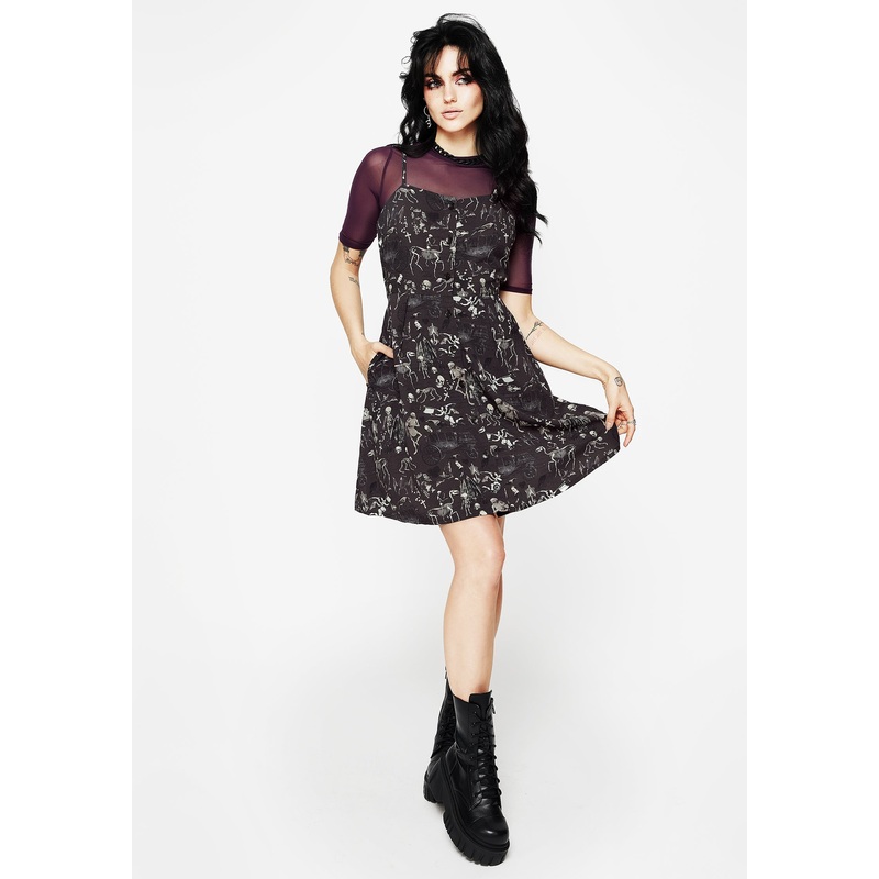 Melancholia Button Up Mini Apron Dress