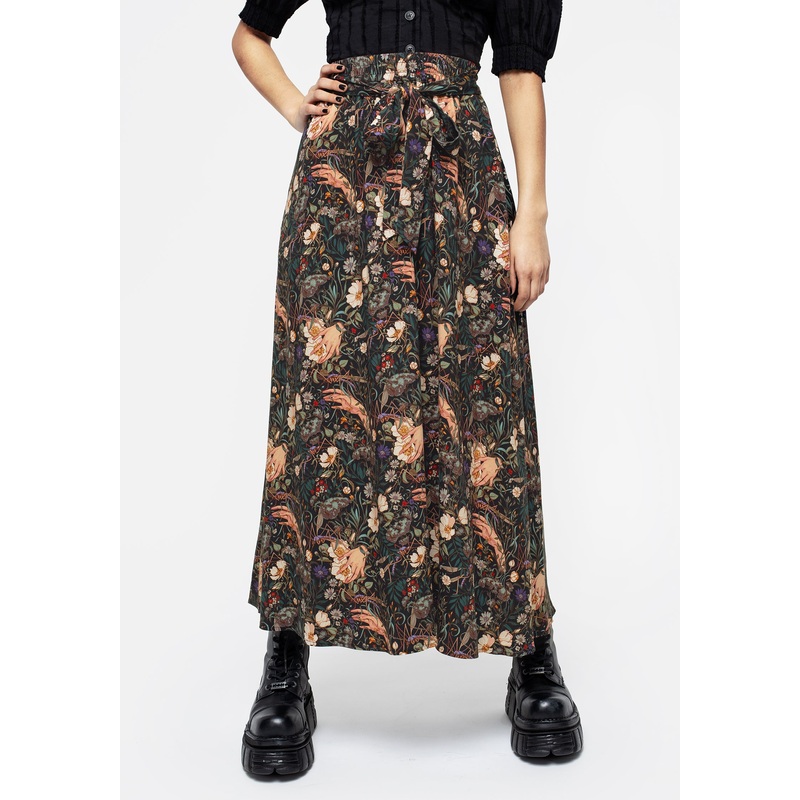 Ophelia Viscose Tie Waist Midaxi Skirt