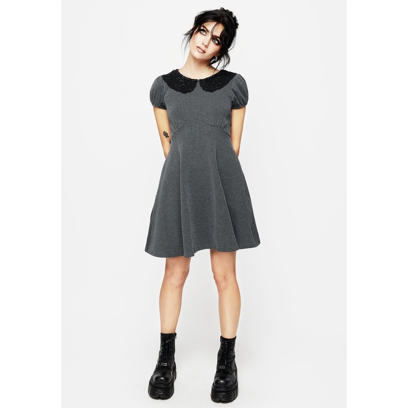 Poet Striped Mini Skater Dress