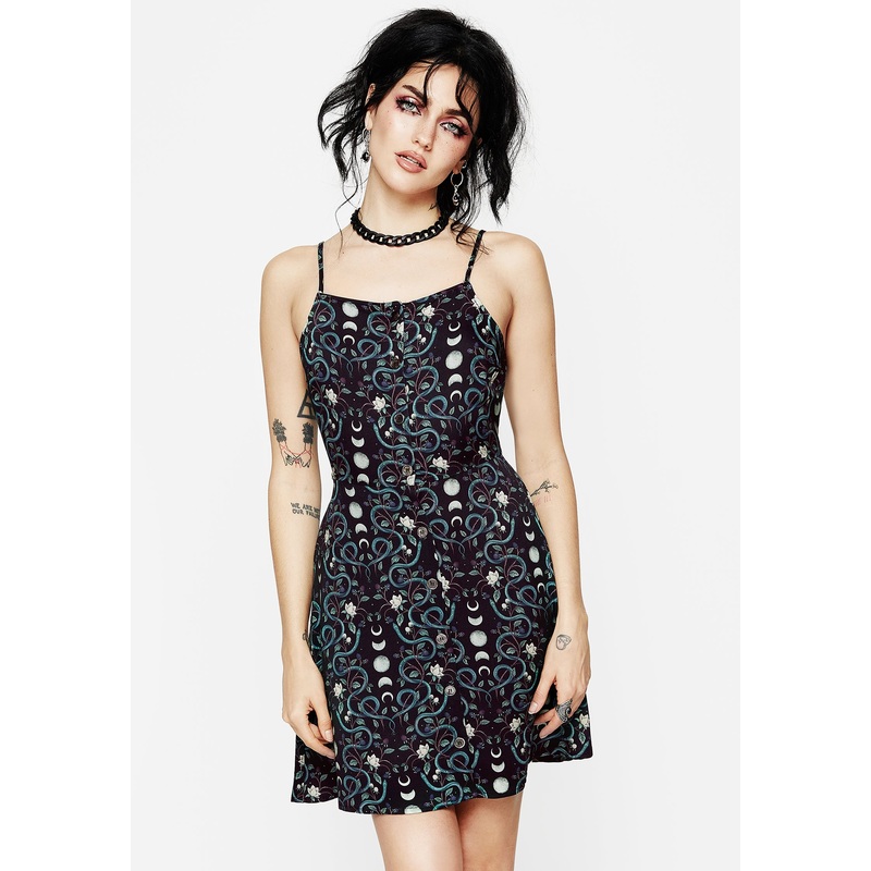 Pythia Button Up Mini Apron Dress