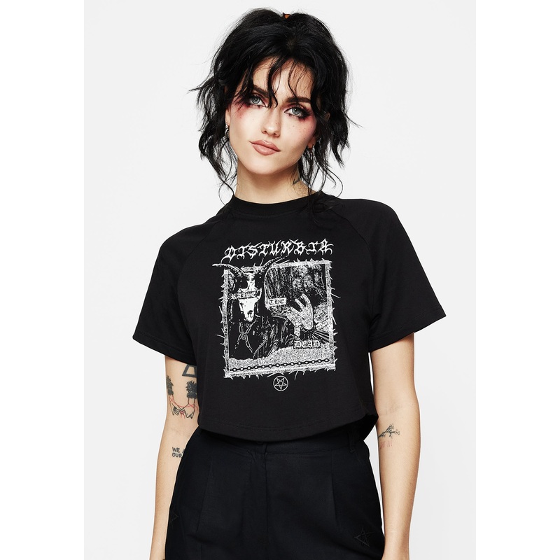 Raise the Dead Graphic Print Crop Tee