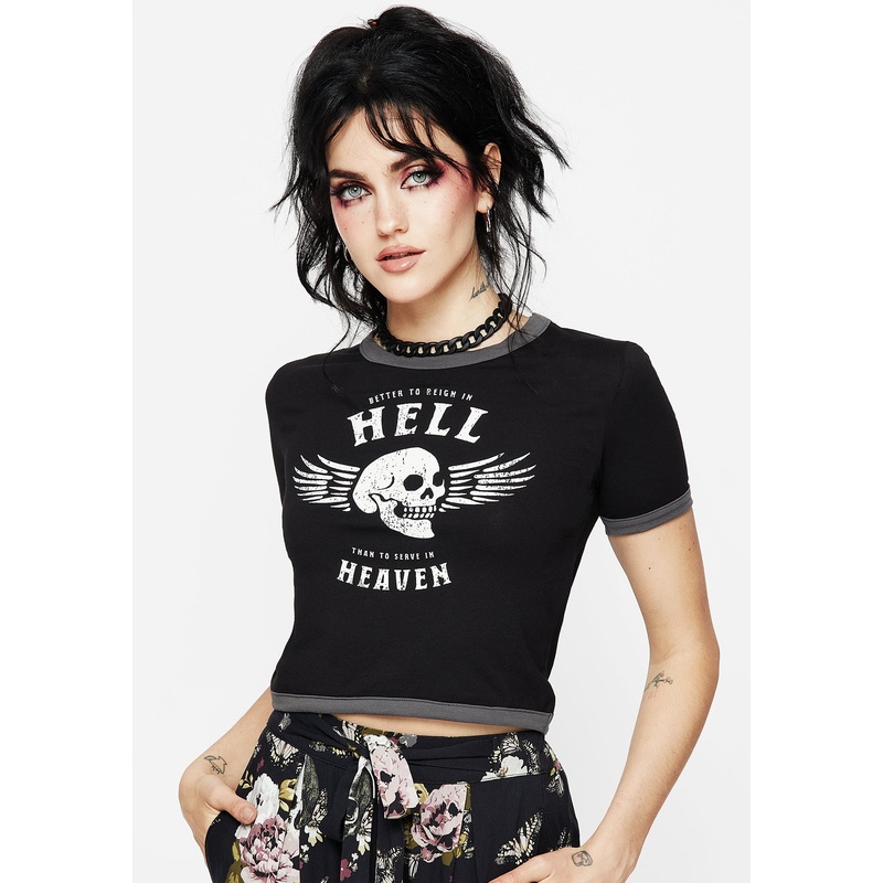 Reign Graphic Print Crop Tee