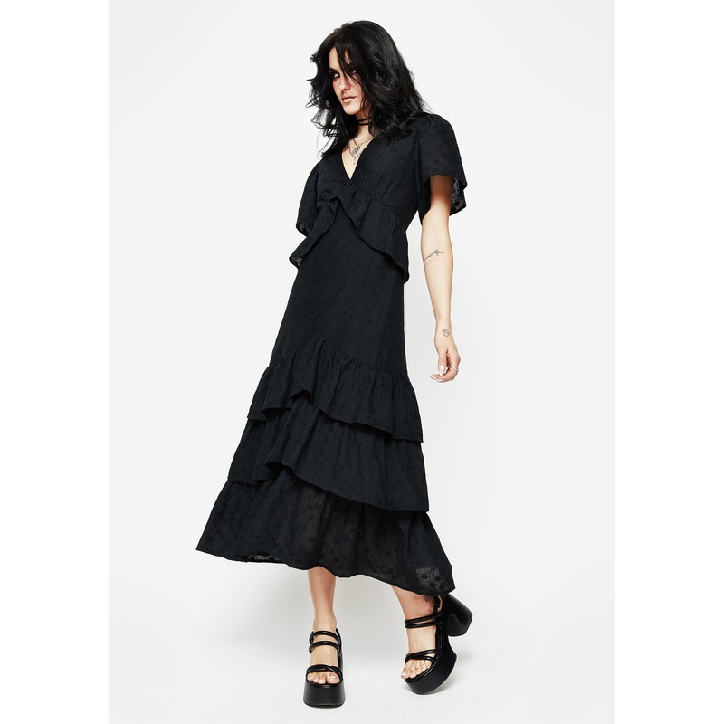 Rowena Peplum Tiered Midaxi Dress