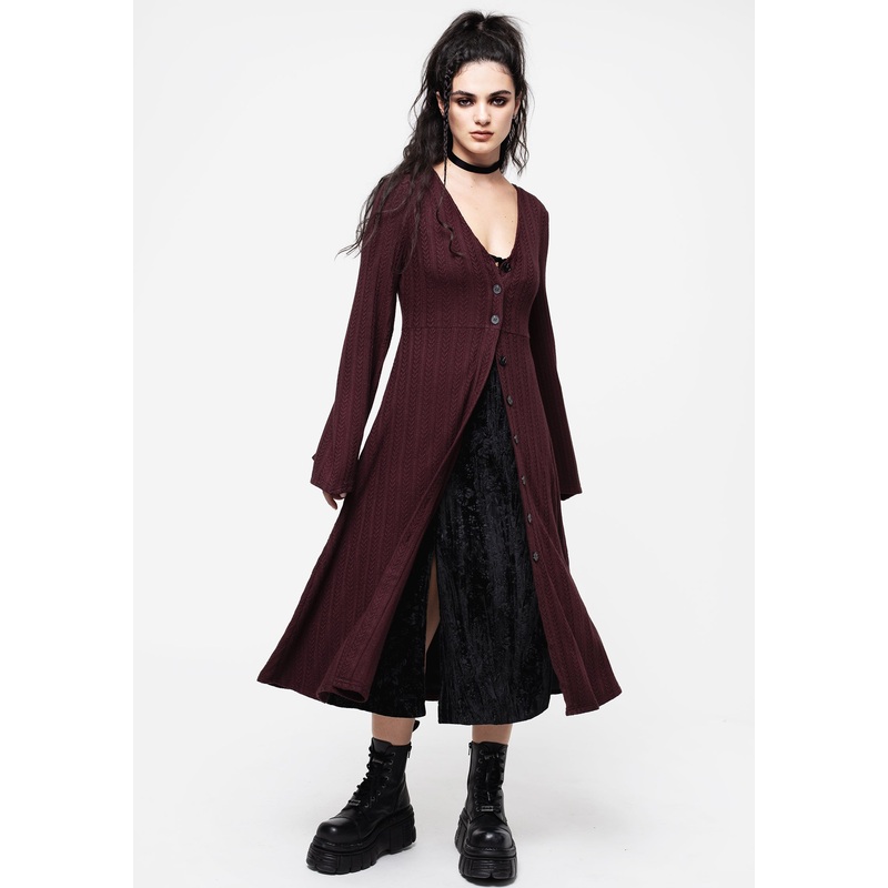 Sybil Button Up Longline Knit Overdress