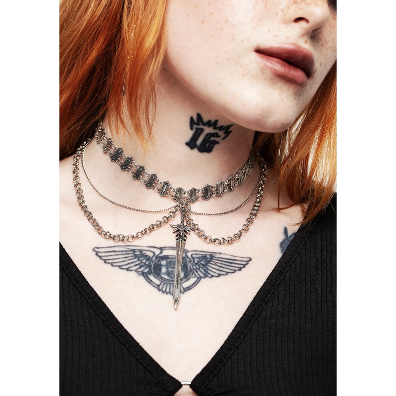 Tempo Layered Chain Choker Necklace