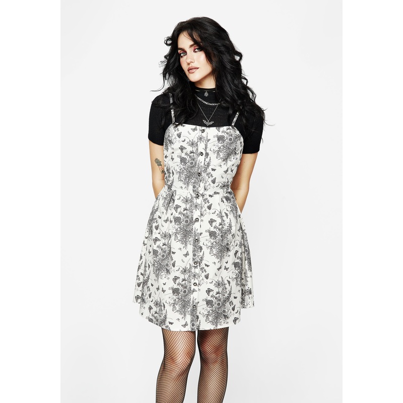 Thalia Mini Apron Dress – Cream